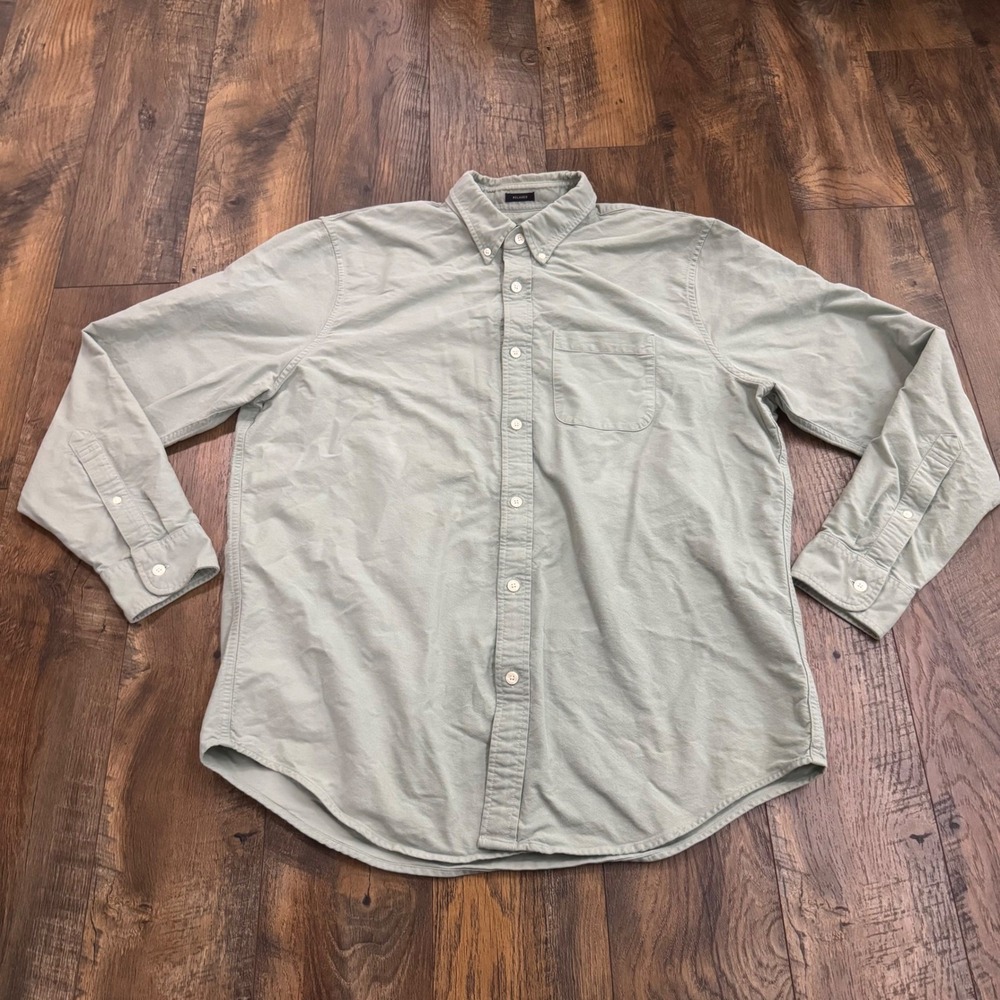 Abercrombie & Fitch Mens Relaxed Fit Oxford Shirt‎ Sage Green XXL Long Sleeve